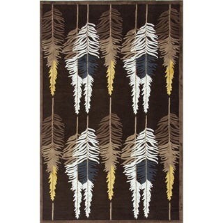 Transitional Beige/ Brown Viscose/ Chenille Rug (2' x 3')