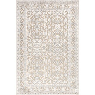 Compare Price Transitional Ivory Viscose/ Chenille Rug (7'6 x 9'6)
