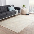 Transitional Ivory Viscose/ Chenille Rug (2' x 3')