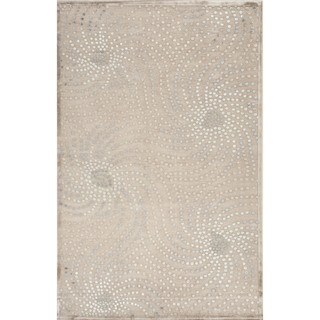 Transitional Abstract Blue Viscose/ Chenille Rug (7'6 x 9'6)