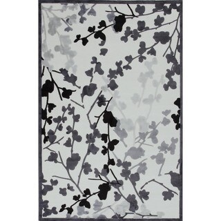 Transitional Gray Viscose/ Chenille Rug (2' x 3')