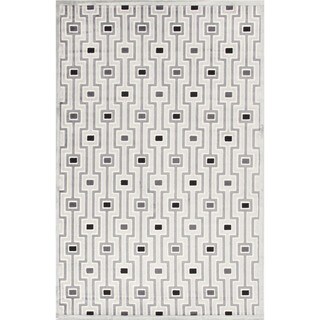 Modern Geometric Viscose/ Chenille Rug (5' x 7'6)