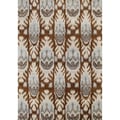 Alliyah Hand Made IKAT Brown Sugar New Zealand Wool Blend/ Viscose Silk Pile Rug (9x12)