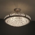 6-light Dark Bronze with Venitian Glass Semi-flush Fixture