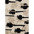 Hand-made Alliyah Sand Blend Wool Floral Rug (5' x 8')