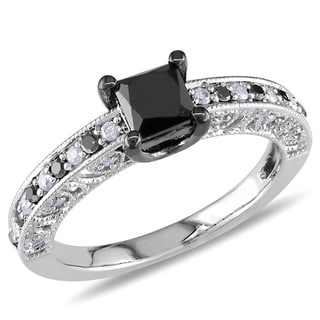 black and white diamond rings