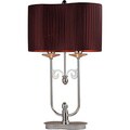 Cliona Red Fabric 2-light Chrome Table Lamp