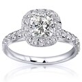 14k Gold Moissanite and 2/5ct TDW Diamond Engagement Ring (G-H, I1-I2)