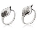 De Buman Sterling Silver Diamond Accent Cala Lily Flower Ring