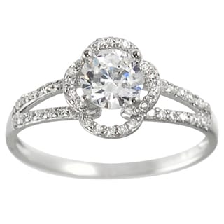 Tressa Collection Sterling Silver Round-cut CZ Bridal-style Ring