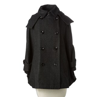 Burberry Brit Women's Charcoal Wool-blend Cropped Swing Coat