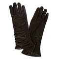 Prada Women's Ruched Black Lambskin Long Gloves