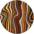 Elk Blue Flowing Stripes Rug (6'7 Round)