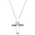 10k White Gold Diamond Accent Cross Necklace