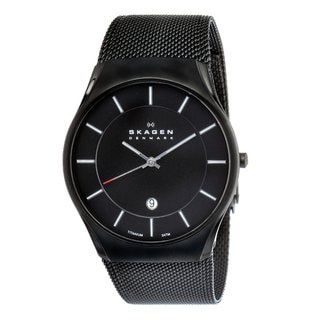 Skagen Men's Black Titanium Mesh Strap Watch