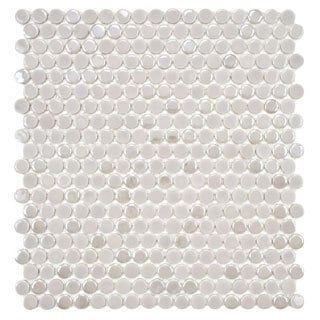 Hot Deal SomerTile 11.25x12-in Posh Penny Round Ash Porcelain Mosaic Tile (Pack of 10)