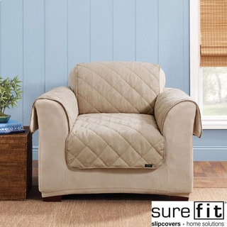Click to Enlarge for Sure Fit Reversible Soft Suede/Sherpa Taupe Chair Cover Sure Fit Reversible Soft Suede/Sherpa Taupe Chair Cover-Image