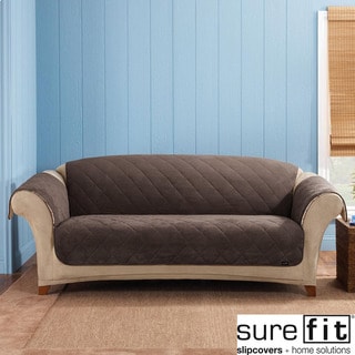 Click to Enlarge for Sure Fit Reversible Quilted/Sherpa Chocolate Sofa Cover Sure Fit Reversible Quilted/Sherpa Chocolate Sofa Cover-Image