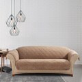 Sure Fit Cocoa Reversible Quilted/Sherpa Sofa Cover
