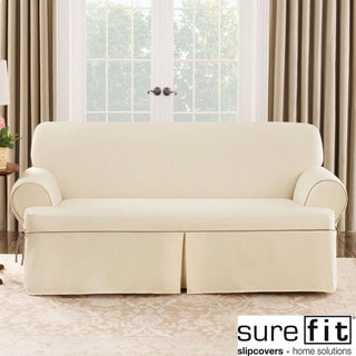 Sure Fit Natural Cord Sofa T-cushion Slipcover