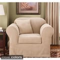 Sure Fit Suede Supreme Taupe Chair Slipcover