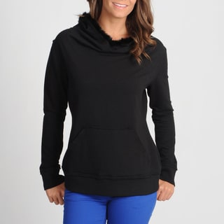 Central Park Women's Black Faux Fur Trimmed Hooded Sweatshirt