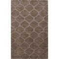 Hand-crafted Solid Brown Lattice 'Brandt' Wool Rug
