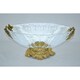 Threestar Clear Crystal with Gold Base Oval Serving Dish