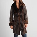 Nuage Women's 'Byrne' Brown Faux Fur Trimmed Coat