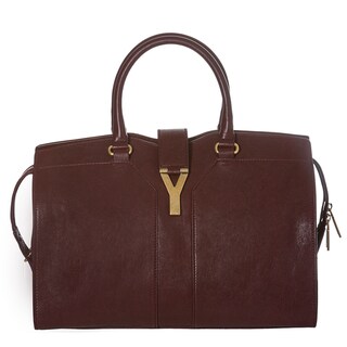 Yves Saint Laurent 'Cabas ChYc' Burgundy Leather Medium Tote Bag