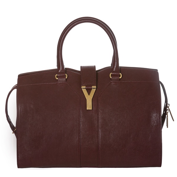Yves Saint Laurent \u0026#39;Cabas ChYc\u0026#39; Burgundy Leather Medium Tote Bag ...  