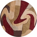 Hand-tufted 'Kalamazoo' Burgundy/ Beige Wool Rug