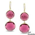 Miadora 22k Yellow Goldplated Gemstone Dangle Earrings