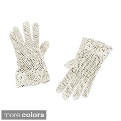 Saro Handmade Fine Crochet Lace Gloves-Image