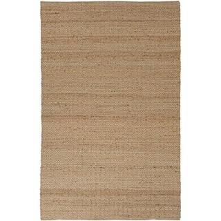 Natural Solid Jute Beige/ Brown Rug (2'6 x 4')
