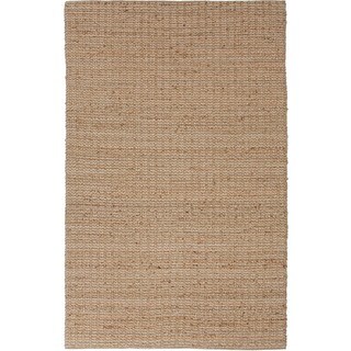 Natural Solid Jute Beige/ Brown Rug (2'6 x 4')