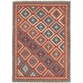 Handmade Flat Weave Tribal Multicolor Wool Rug (4' x 6')