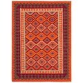 Handmade Flat Weave Tribal Multicolor Wool Rug (4' x 6')