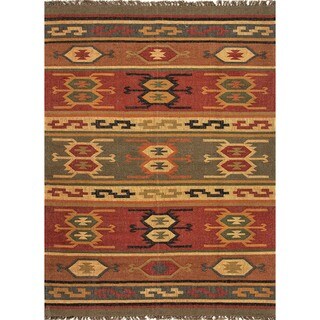 Handmade Flat Weave Tribal Multicolor Jute Rug (2' x 3')