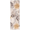 Hand-tufted Gray Wool/ Silk Runner (2'6 x 8')