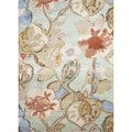 Hand-tufted 'Blue' Floral Wool/ Silk Rug (9'6 x 13'6)