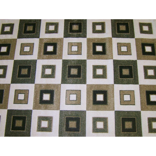 Modern Deco Blocks Ivory Rug 8' x 11'