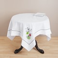 Saro Square Embroidered Christmas Table Topper