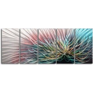 'Circuit Overload' 5-piece Contemporary Handmade Metal Wall Art Set