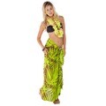 White and Dark Green Hawaiian Style Floral Wrap Sarong