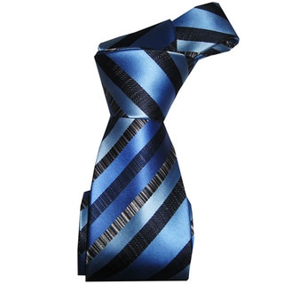 Dmitry Men's Italian Blue Striped Silk Tie