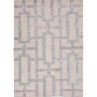 Best Shopping Hand-tufted Modern Geometric Wool/ Silk Rug (8' x 11')