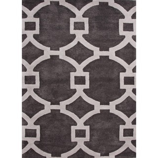 Compare Price Hand-tufted Modern Geometric Wool/ Silk Rug (8' x 11')