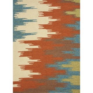 Abstract Red/ Orange Indoor/ Outdoor Runner (2'6 x 8')