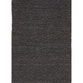 Natural Solid Hemp/ Jute Gray/ Black Woven (8' x 10')